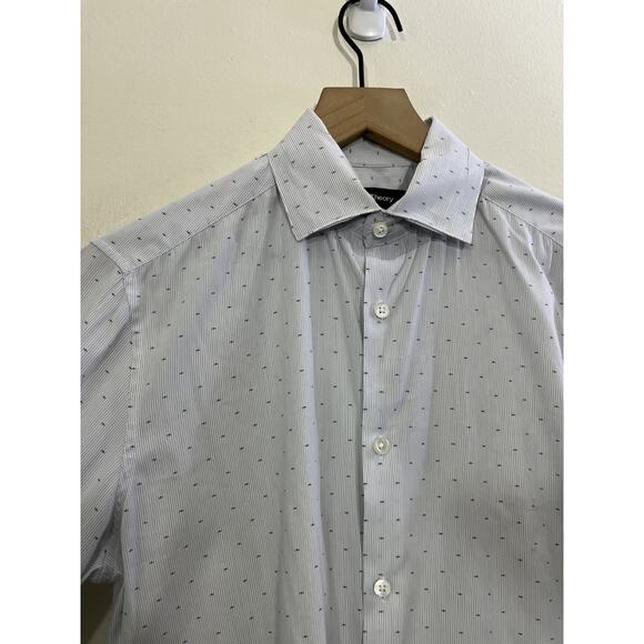 Theory Slim Fit Button Down Shirt 15 R Preppy Quiet Luxury Old Money Office Work - Picture 6 of 16